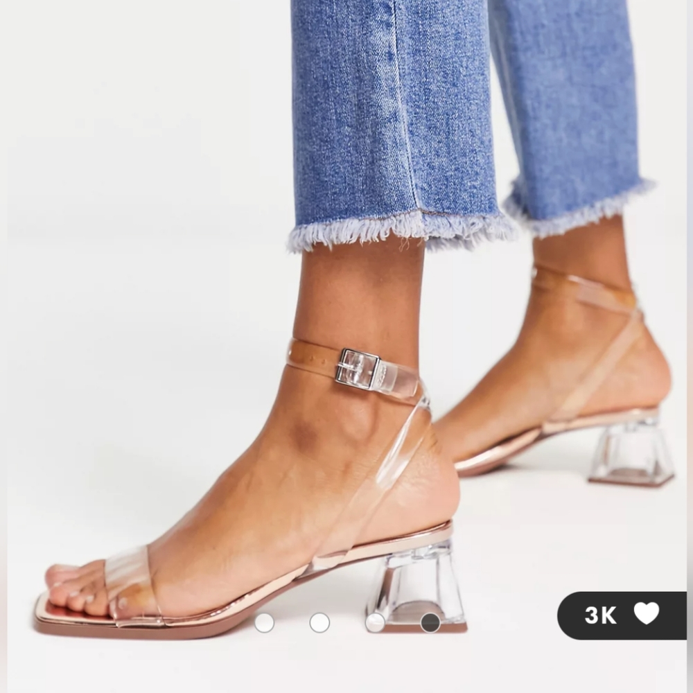 Asos block heel clear sandals size 5.5